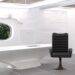 Moderner Büroarbeitsplatz mit futuristischem Design | Wickelfalzrohr